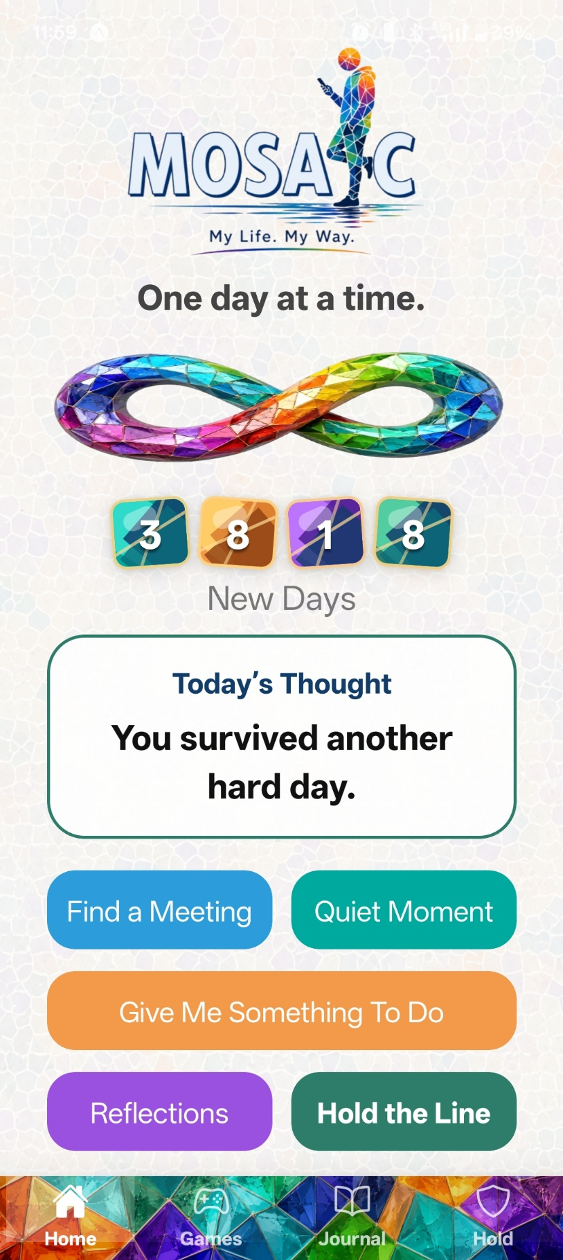 Mosaic app prototype screenshot